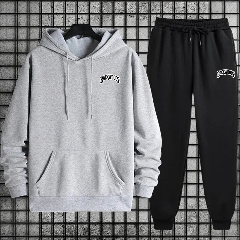 2025 Hot Sale Men's Tracksuit Hoodie + Pants 2pcs Set Urban Casual Fashion Sportswear Male Autumn Winter Daily Sporty Outfits