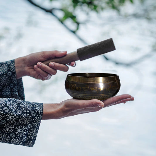 Metal Handmade Buddha Sound Bowl Tibetan Bronze Chime Bell Yoga Meditation Bowl