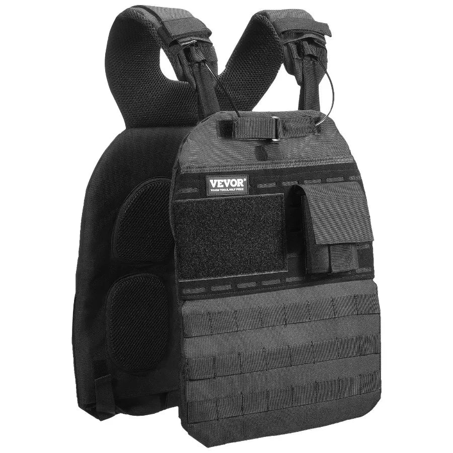 40lb Adjustable Weighted Vest for Men Women Black Fitness Training Jacket for Strength Endurance Running Jogging Walking Workou