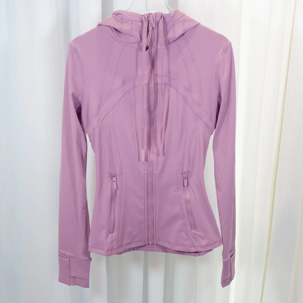 LULU FLORA New hooded jacket for summer, thin, quick drying, slimming, tight fitting, sports and elastic jacket, slim fit