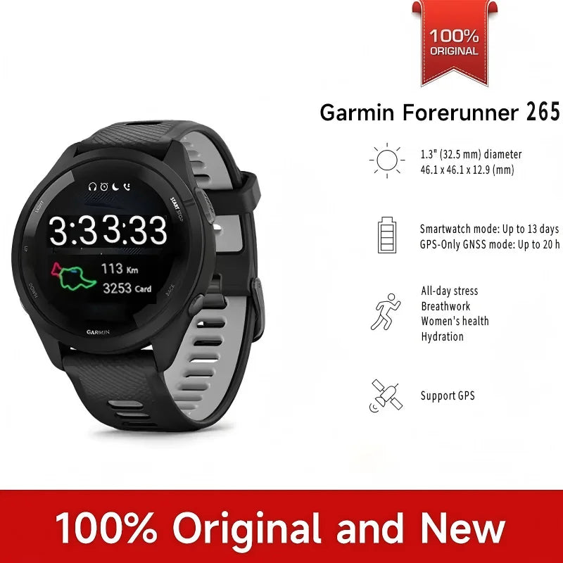 Garmin Forerunner 265 GPS Smartwatch With Multi Band Navigation