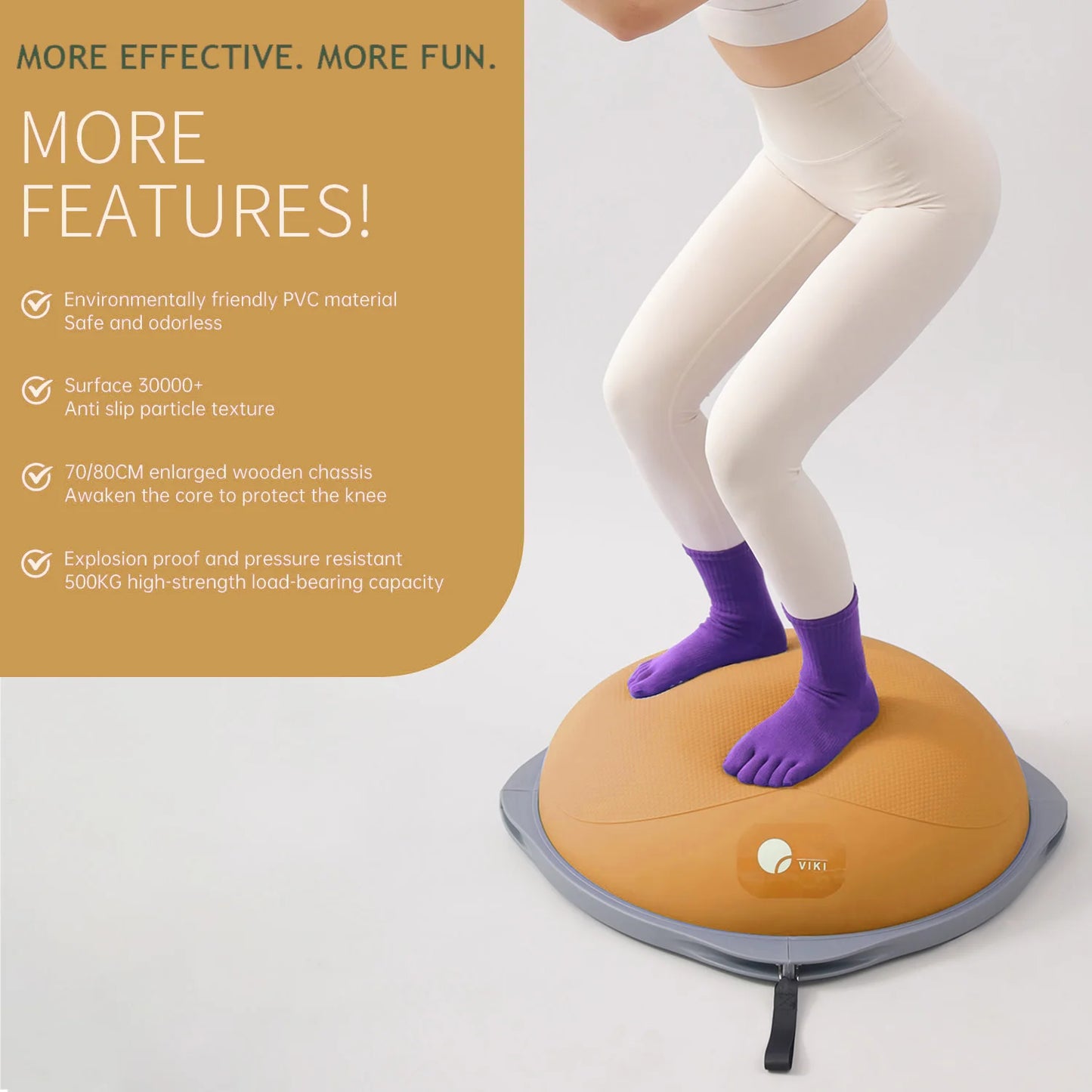 workout equipment for home， balancing ball，half ball balance trainer，core training equipment， 27.5 inch Yoga Exercise Ball for H