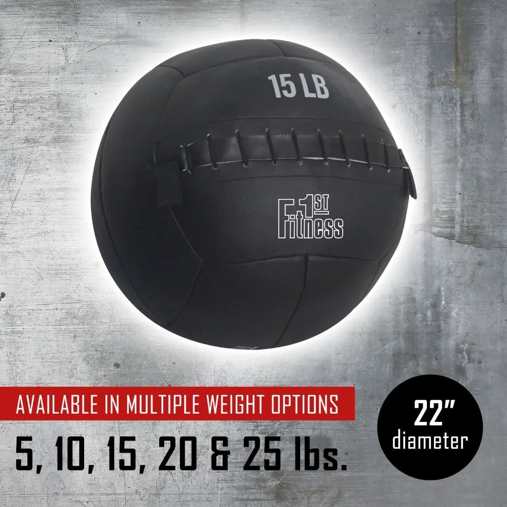 Fitness First Soft Wall Ball, 5-25 LBS, Durable Reinforced for Core Strength Building, Cardio