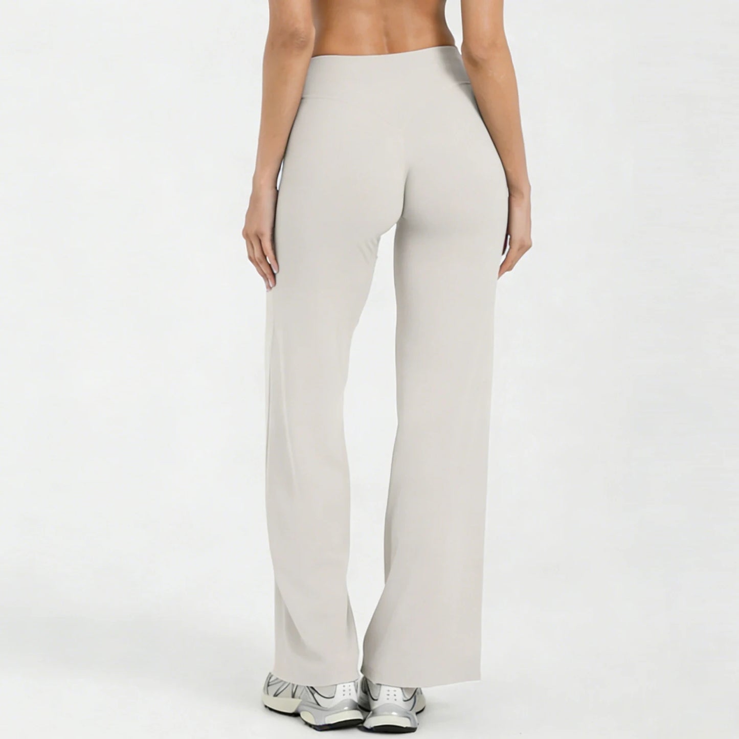 Women Yoga Wide-leg pants Straight Leg Bottoms Naked Feel Pilates Running Sports Trousers Women's Mid-Waist GYM Pants Leggings