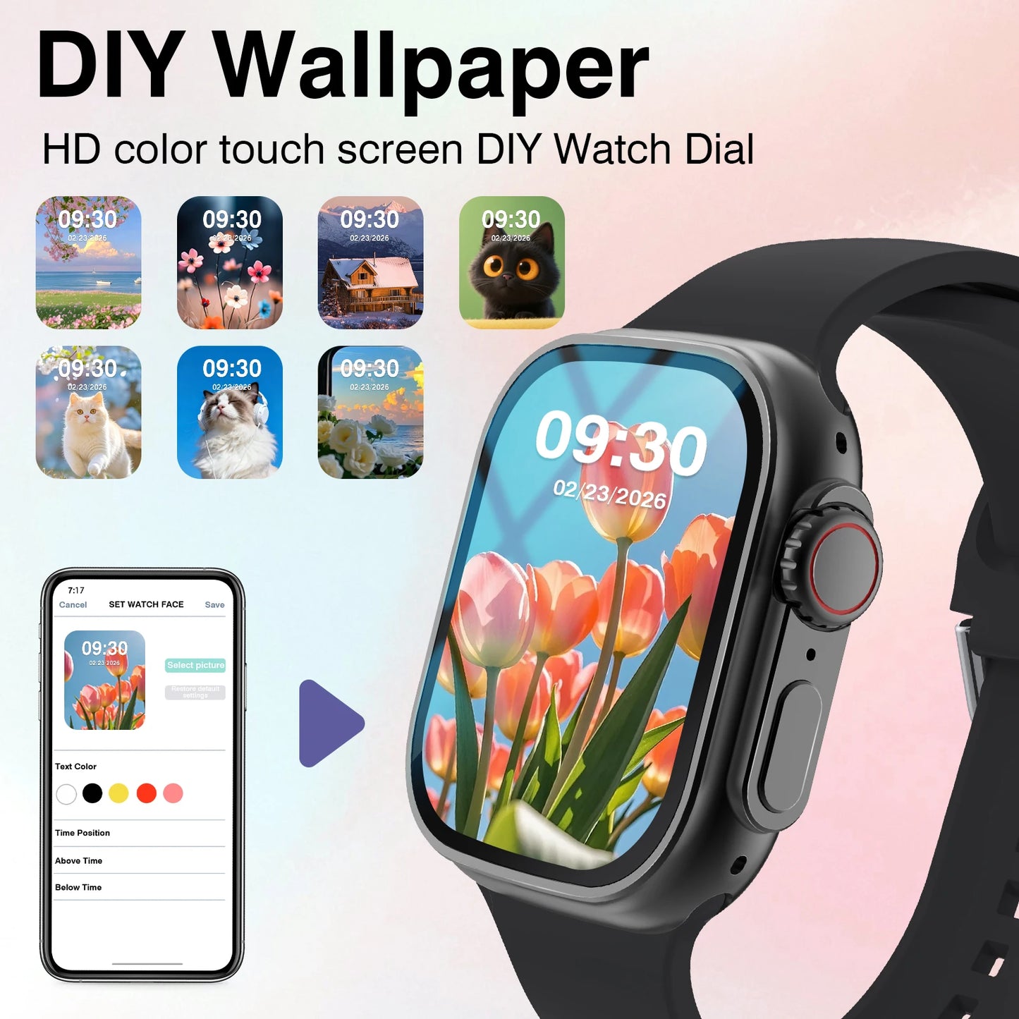 2026 New HD Full-Touch Smart Watch, Unisex - Wireless Calling/Multiple Sports Modes/Fitness Tracker, for Android and IPhone,Perfect Gift for Family and Friends