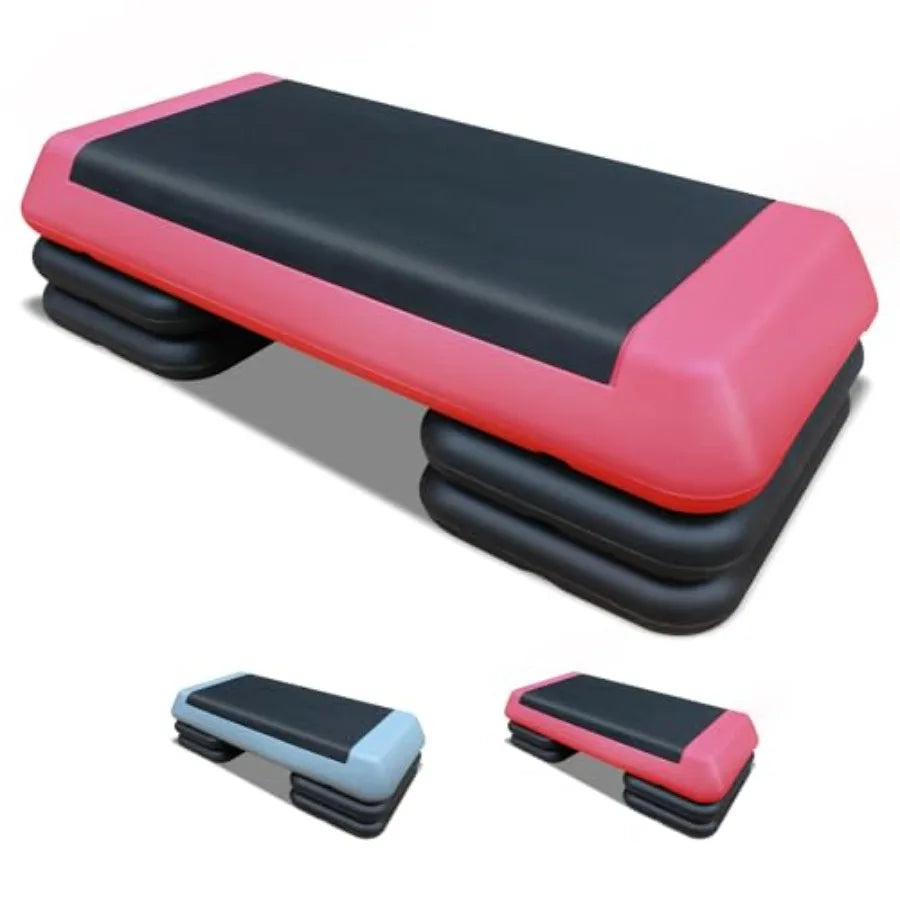 28.5'' Exercise Aerobic Step Platform, 4-6-8inAdjustable Fitness Stepper Workout with 4 Stackable Risers, Aerobics Stepper Work