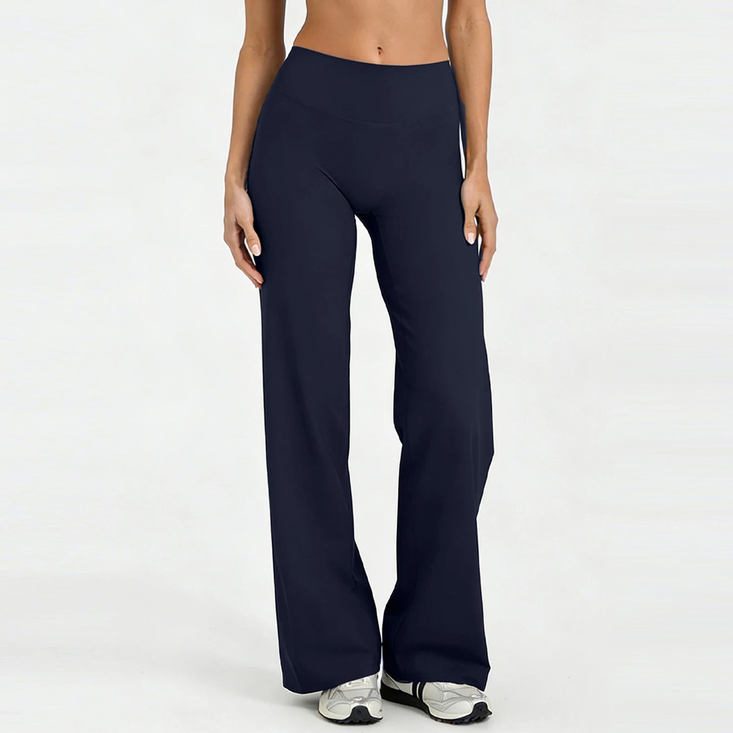 Women Yoga Wide-leg pants Straight Leg Bottoms Naked Feel Pilates Running Sports Trousers Women's Mid-Waist GYM Pants Leggings