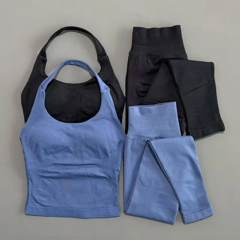 2 Pieces Sportswear Women Yoga Set Gym Clothes Sportswear Yoga Suits Fitness Set Tracksuits Sports Top Gym Leggings Set