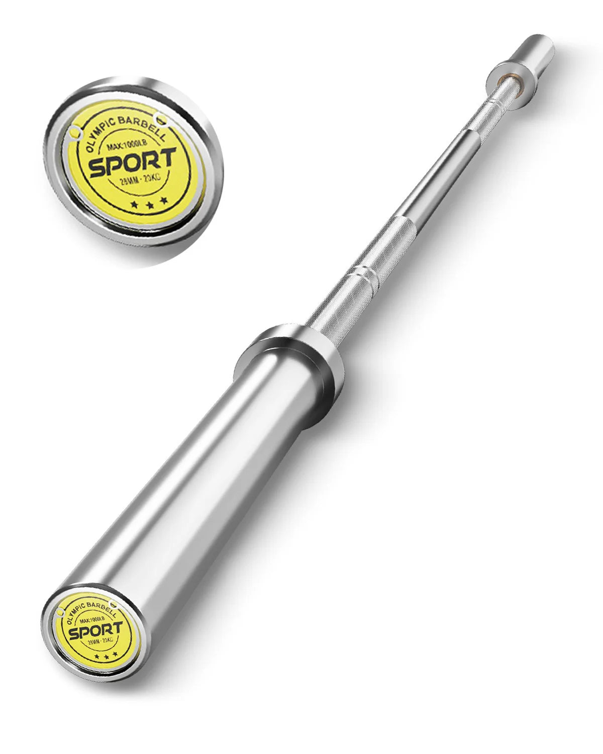 7Ft Barbell Bar for Power Lifting Weightlifting, 1000LBS Capacity 2" Barbell for Squats Curls Deadlifts Presses Hip Thrusts