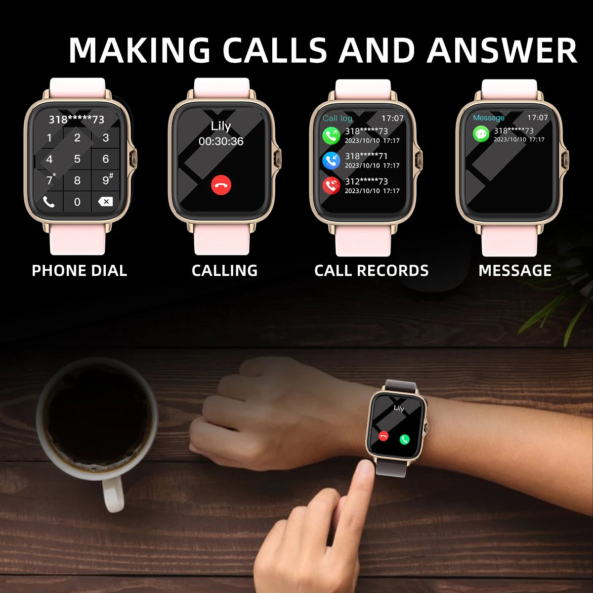 Smart Watch With Call Messaging And Sleep Fitness Tracker