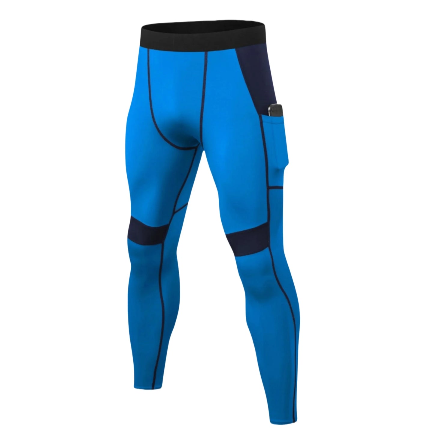 Mens Compression Pants with Pockets Workout Leggings Running Tights Cool Dry Athletic Sports Gym Baselayer
