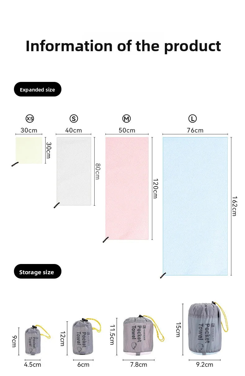 Ultra Absorbent Quick Dry Microfiber Towel Lightweight Portable Sports Towel for Gym Hiking Swimming Camping Travel Yoga