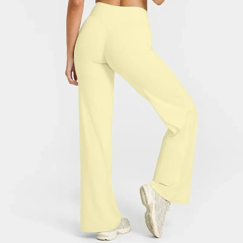 Sport Trousers Straight-Leg Pants Ultra Soft Butter Fabric Women's Mid-Waist Yoga Pants GYM Naked Feel Pilates Running
