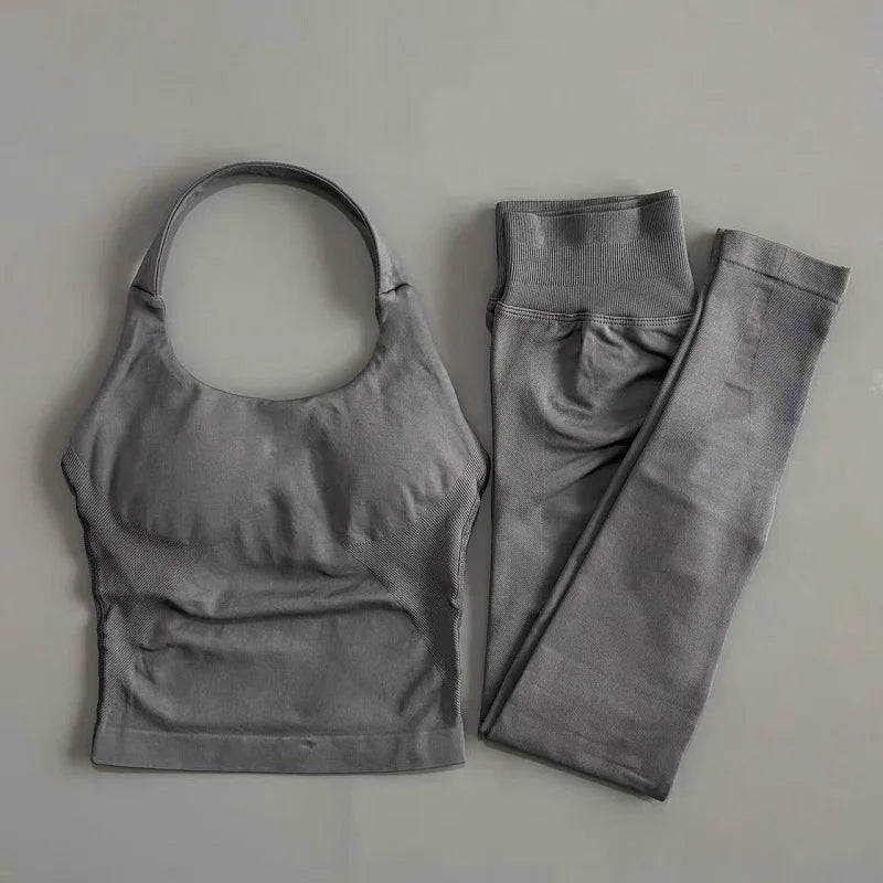 2 Pieces Sportswear Women Yoga Set Gym Clothes Sportswear Yoga Suits Fitness Set Tracksuits Sports Top Gym Leggings Set