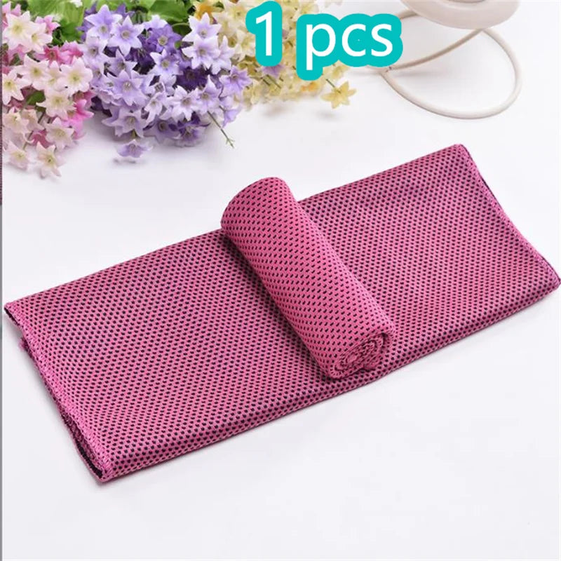 1-10 pcs Cooling Towel Instant Relief Microfiber Cool Towels Chilling Neck Wrap Ice Cold Rags Sports Fitness Camping Cycling