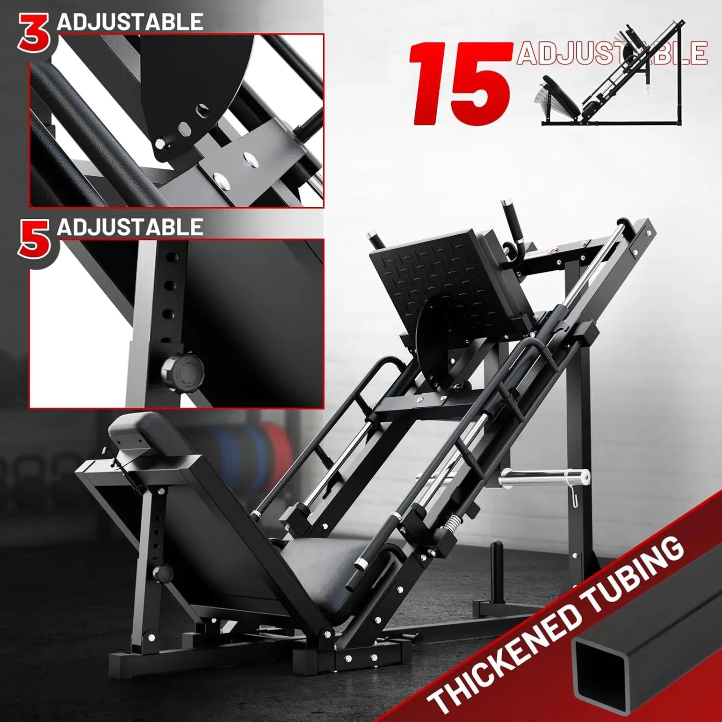 Leg Press Hack Squat Machine, Professional Adjustable Leg Press Machine for Home Gym with Linear Bearing, Specialty, Customized