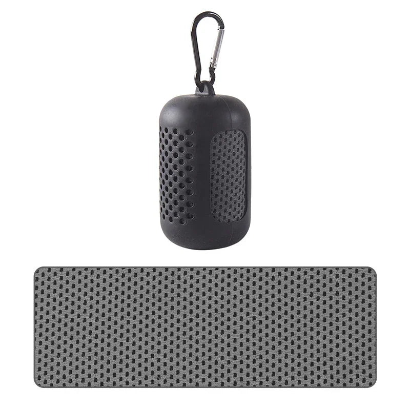 Portable Circular Silicone Wrapped Cooling Towel With Quick Drying Polyester
