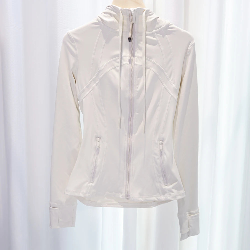 LULU FLORA New hooded jacket for summer, thin, quick drying, slimming, tight fitting, sports and elastic jacket, slim fit