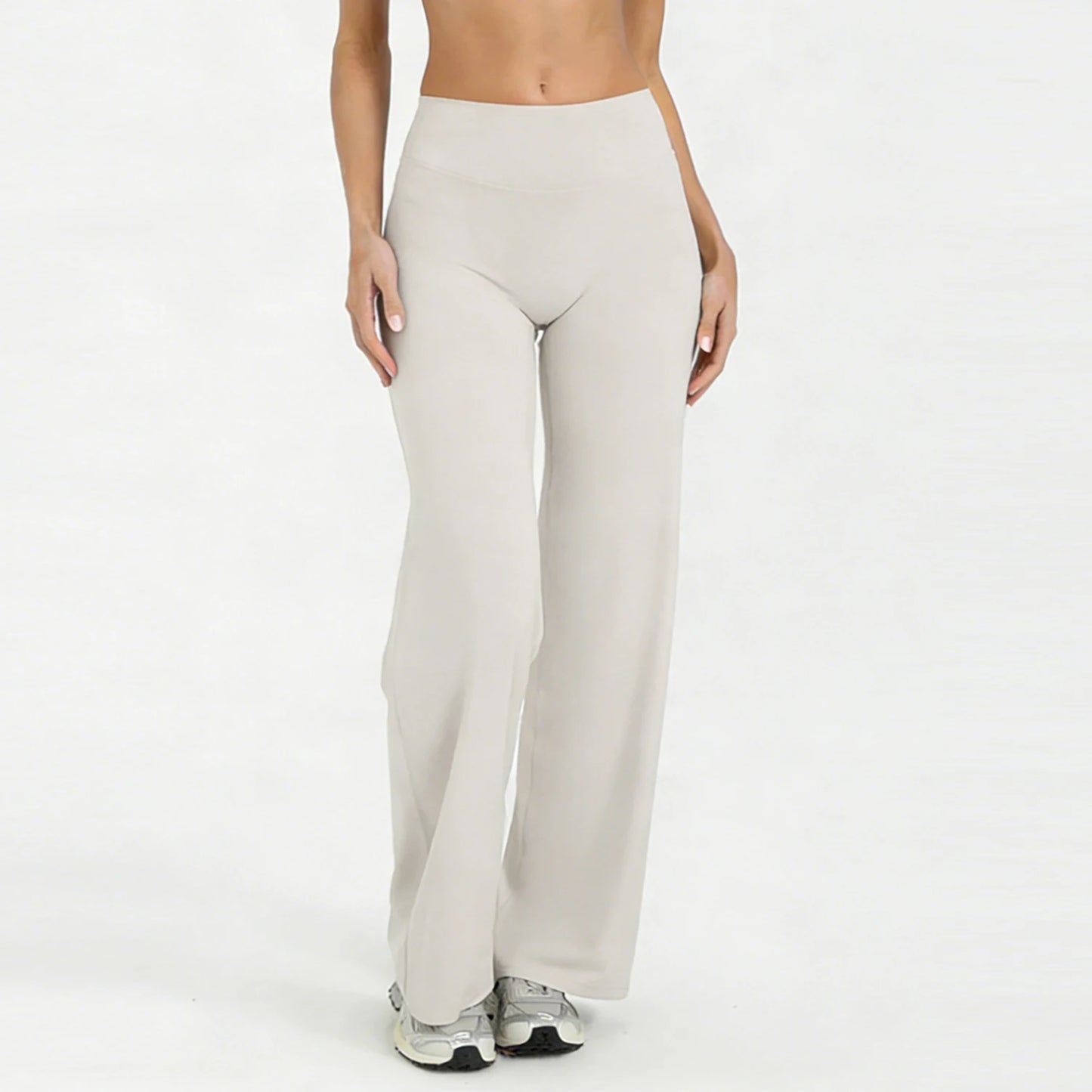 Women Yoga Wide-leg pants Straight Leg Bottoms Naked Feel Pilates Running Sports Trousers Women's Mid-Waist GYM Pants Leggings