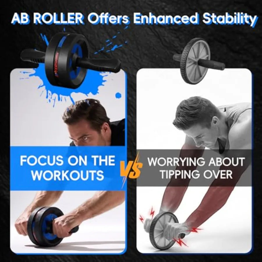 Ab Roller Wheel for Abs Workout - Abdominal Exercise Equipment with 2 Knee Pads for Home Gym, Core Strength Training, Fitness E