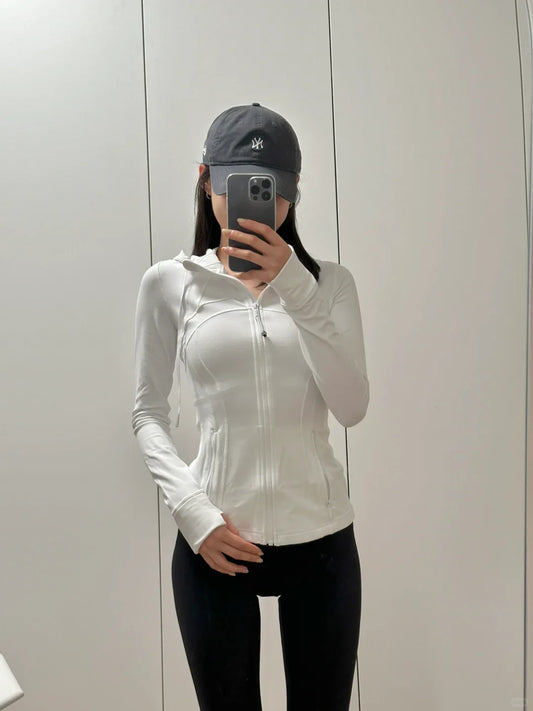 LULU FLORA New hooded jacket for summer, thin, quick drying, slimming, tight fitting, sports and elastic jacket, slim fit