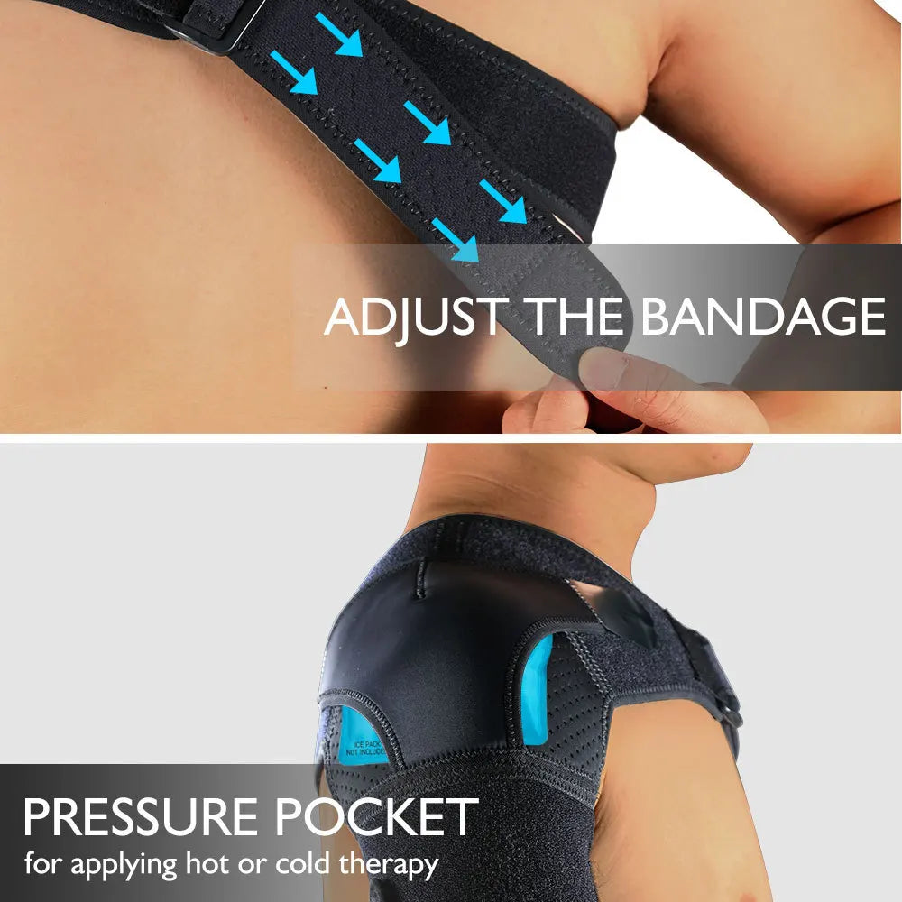 Breathable Shoulder Brace with Pressure Pad Neoprene Sleeve Ice Support Pain Shoulder Compression Air Bag Shoulder Protector