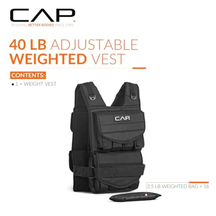 Adjustable Weighted Vest 20-150 lbs Heavy-Duty Workout Vest with Removable Iron Weights for Strength Training Cardio Running an