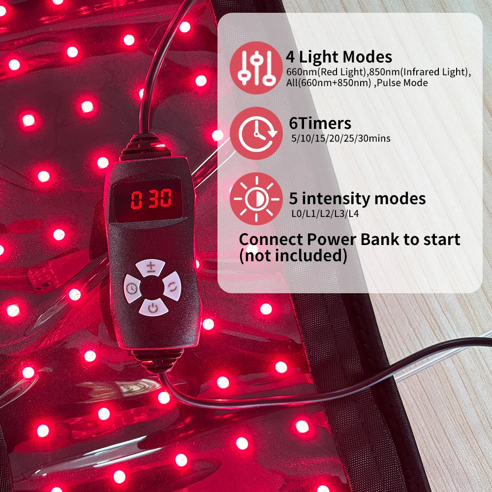 Near Infrared Red Light Therapy Belt 660nm 850nm For Body