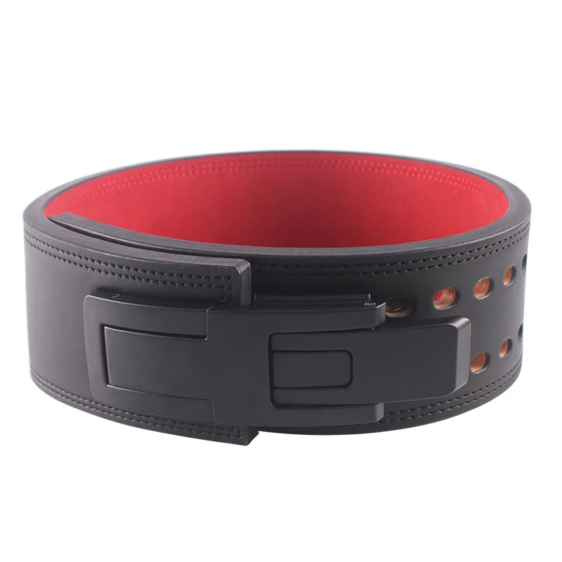 13mm Thick Weightlifting Belt,Double Row Holes Powerlifting Belt,Bodybuilding Back Protector and Lumbar Support,Gym Belts