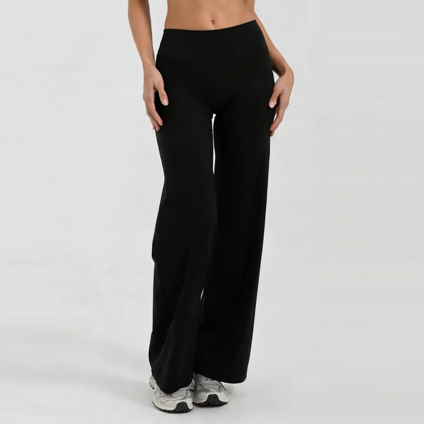 Women Yoga Wide-leg pants Straight Leg Bottoms Naked Feel Pilates Running Sports Trousers Women's Mid-Waist GYM Pants Leggings