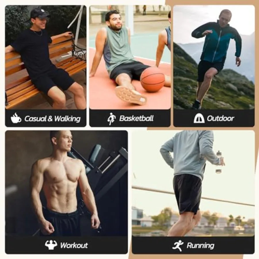 Three Pack Mens Quick Dry Athletic Basketball Shorts With Pockets
