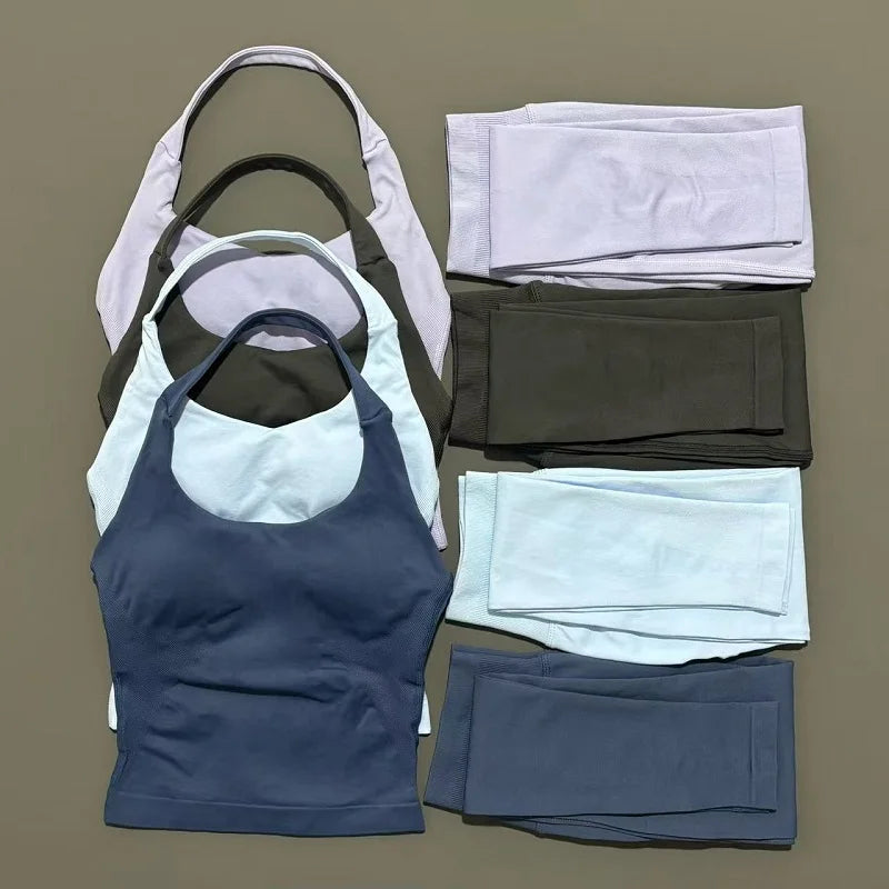 2 Pieces Sportswear Women Yoga Set Gym Clothes Sportswear Yoga Suits Fitness Set Tracksuits Sports Top Gym Leggings Set