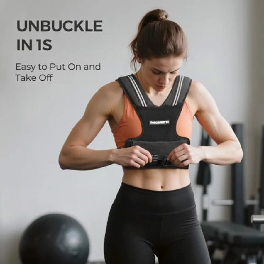 PACEARTH Adjustable Weighted Vest for Men Woman 20lb 22lb 35lb 44lb Weight-Adjustable Vest with Add-on Iron Blocks for Hardcore