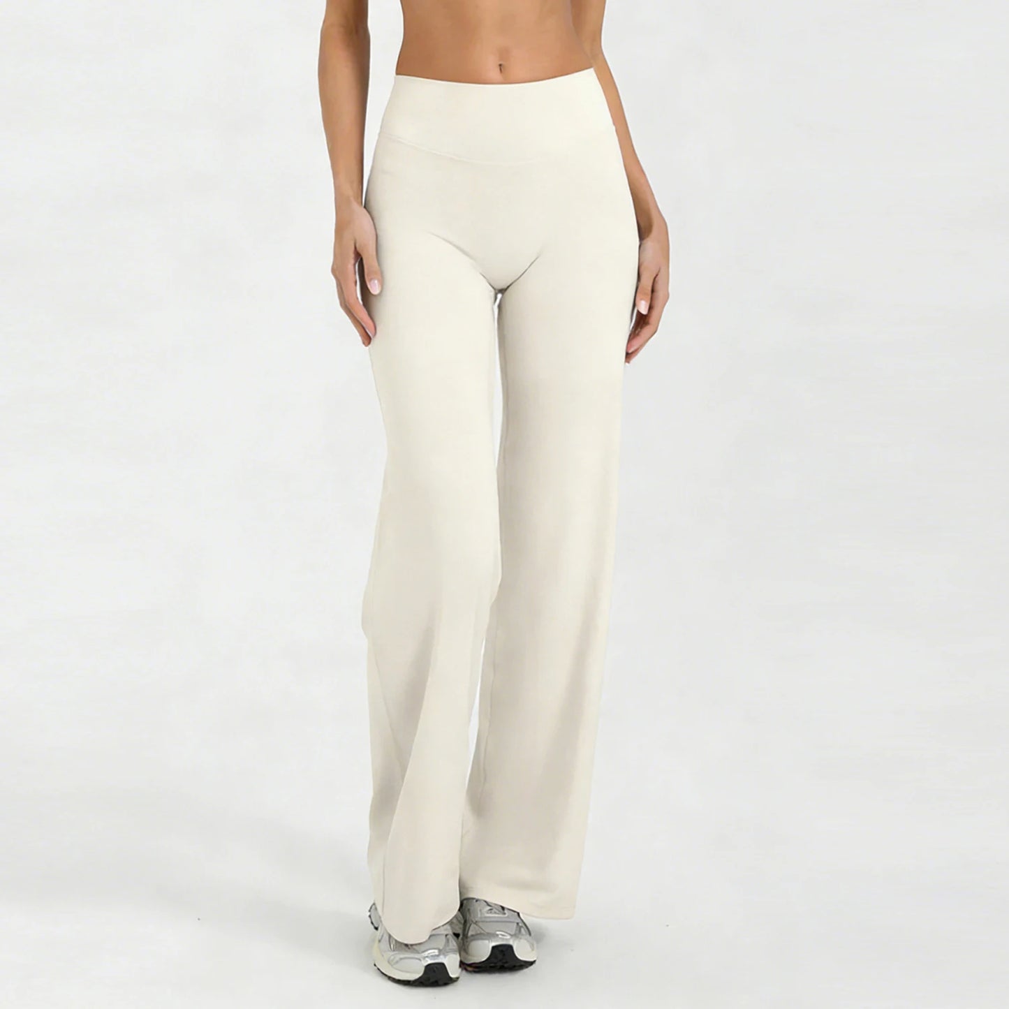 Women Yoga Wide-leg pants Straight Leg Bottoms Naked Feel Pilates Running Sports Trousers Women's Mid-Waist GYM Pants Leggings