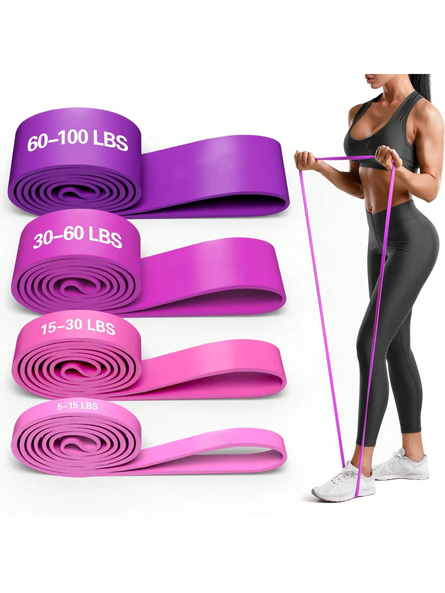 TPE Stackable Resistance Workout Bands For Full Body Strength Training