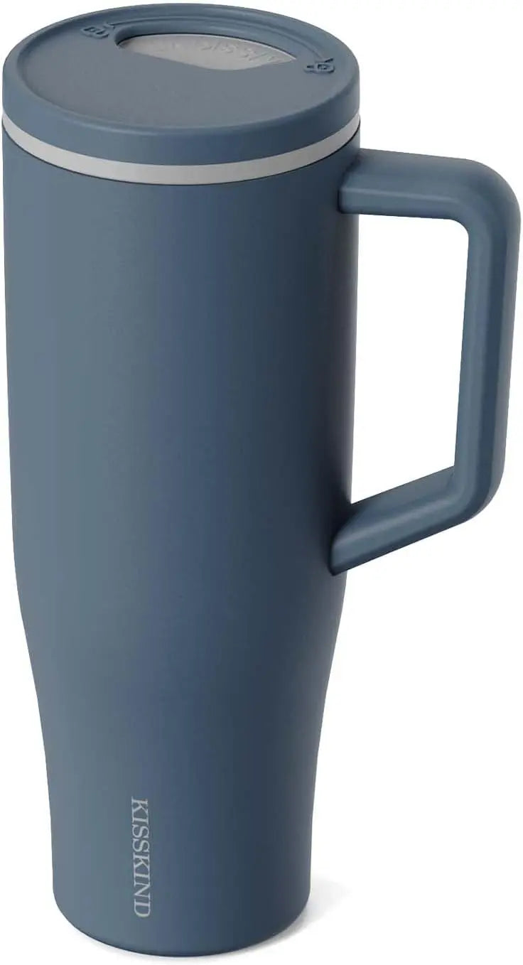 40 oz Insulated Tumbler with Handle, Straw & Leakproof Design - Stainless Steel Water Bottle for Mom, Nurse, Teacher in Blue