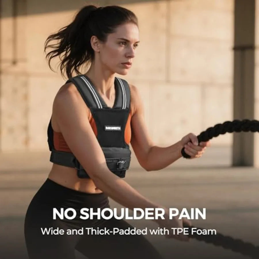 PACEARTH Adjustable Weighted Vest for Men Woman 20lb 22lb 35lb 44lb Weight-Adjustable Vest with Add-on Iron Blocks for Hardcore