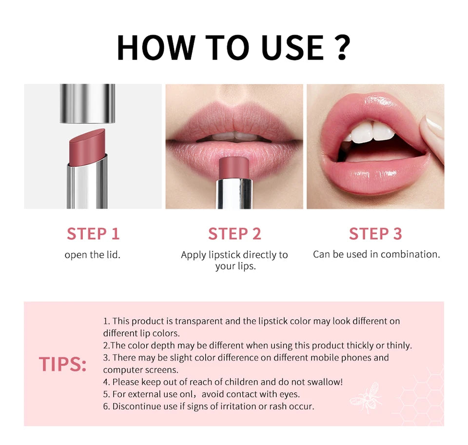 Lakerain Nearly Lipstick Lip Balm Natural Color Creamy Texture Long Lasting Moisturizing  Nourishing Lip Care Gloss Cosmetic