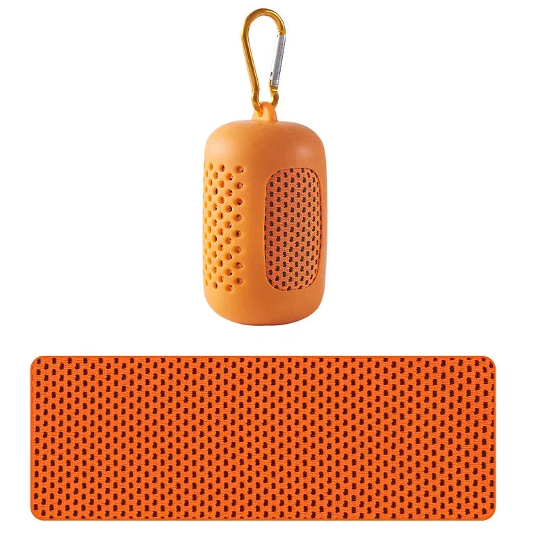 Portable Circular Silicone Wrapped Cooling Towel With Quick Drying Polyester