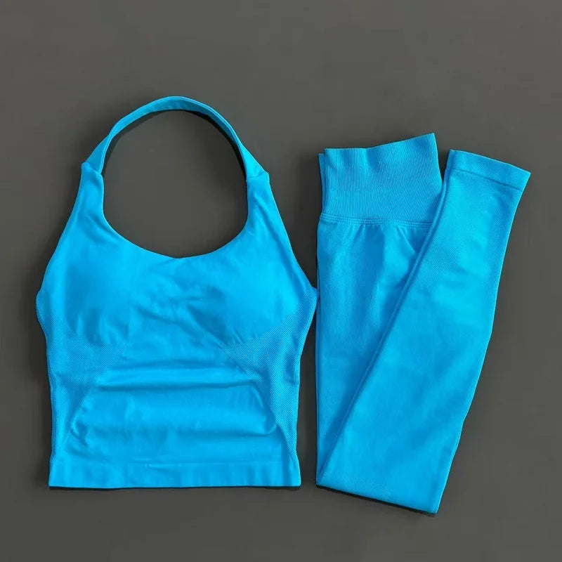 2 Pieces Sportswear Women Yoga Set Gym Clothes Sportswear Yoga Suits Fitness Set Tracksuits Sports Top Gym Leggings Set