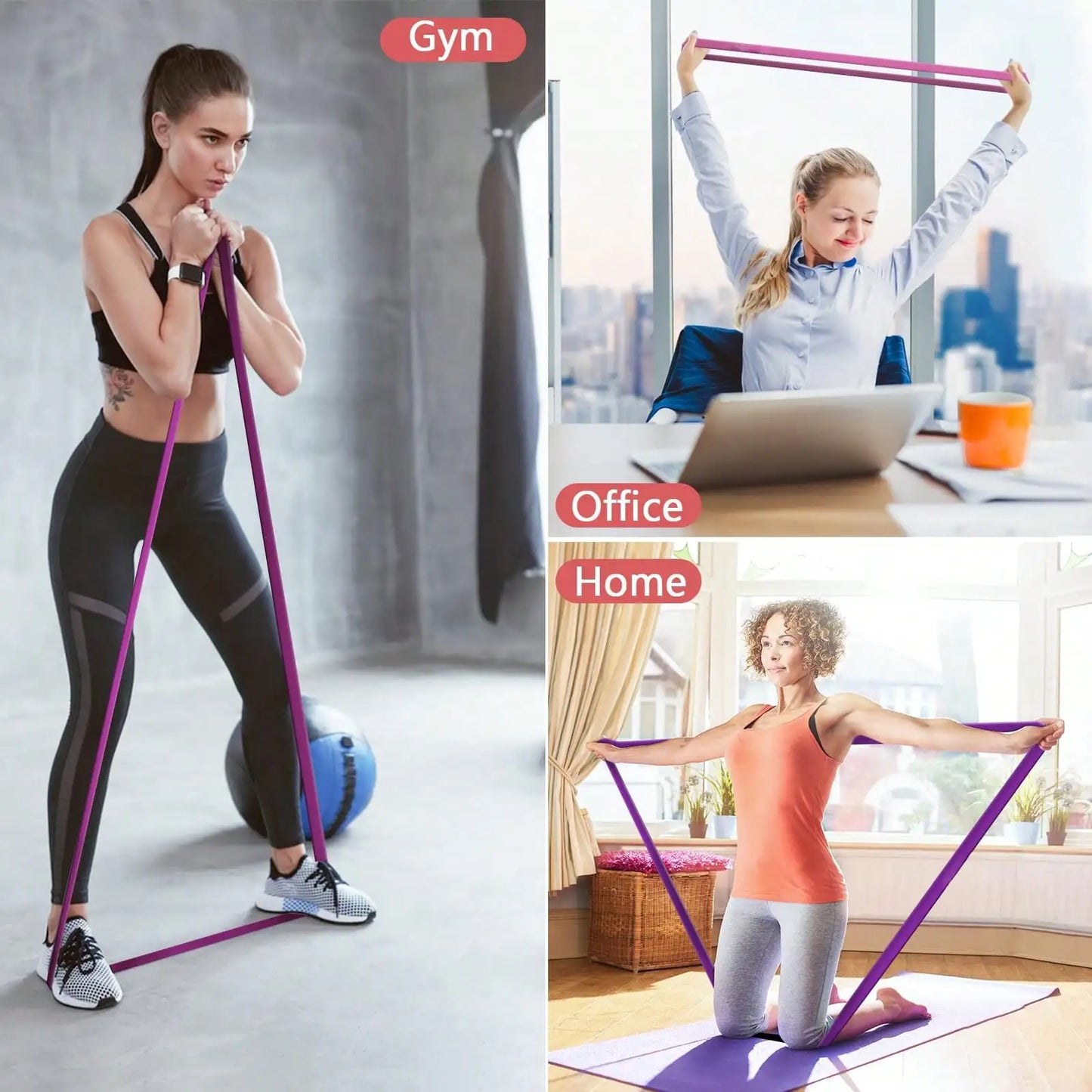 TPE Stackable Resistance Workout Bands For Full Body Strength Training