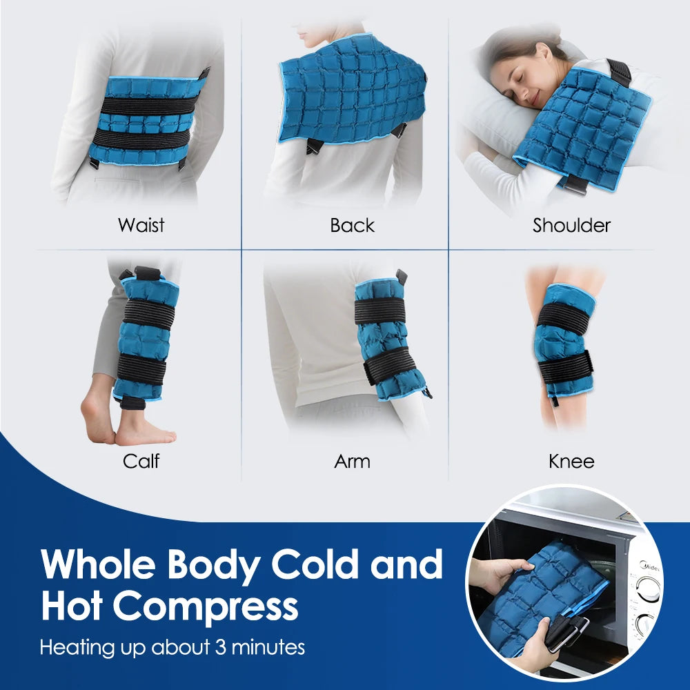 Large Ice Pack For Muscle Relax Reusable Hot Cold Gel Pack Cooling Cushion Knee Leg Back Neck Shoulder Ice Pack Wrap Massage Pad