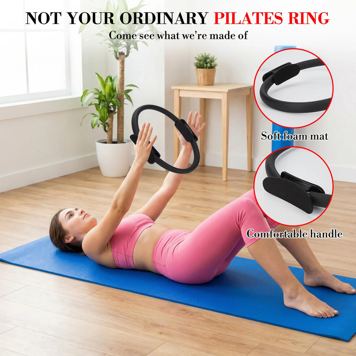Pilates Training Set With Ring Exercise Ball And Resistance Bands