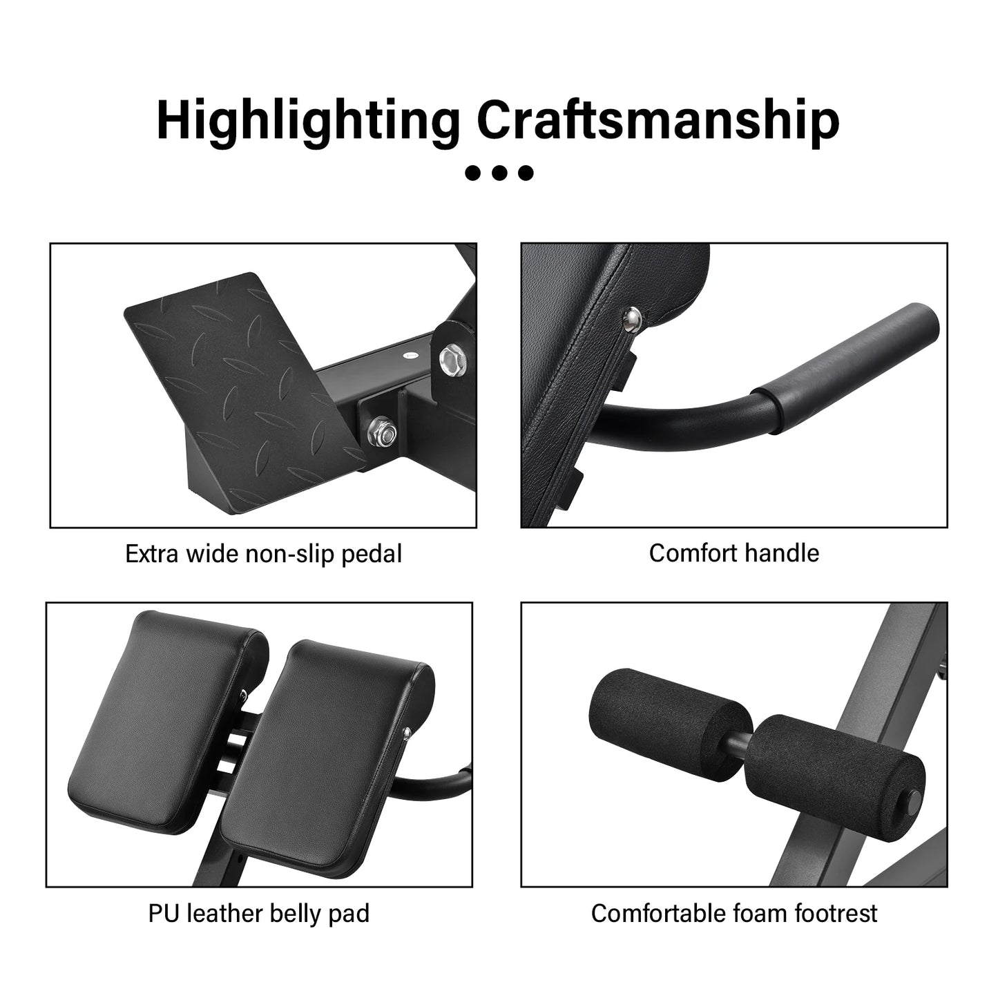Folding Roman Chair Bench, Roman Chair Back Extension, Sit up exercise chair for Lower Abdomen Strength Training