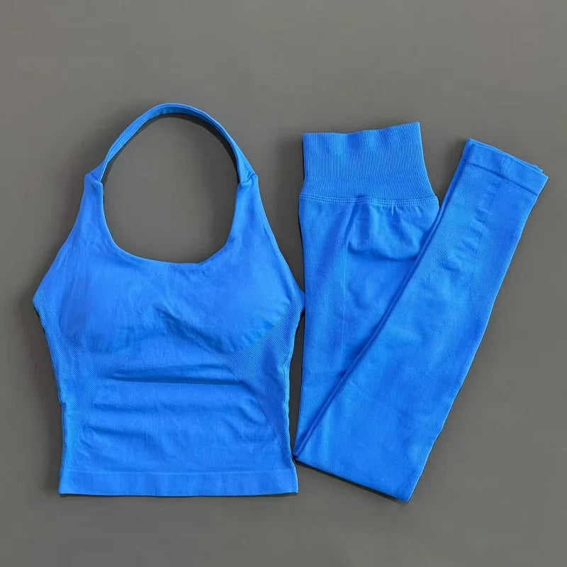 2 Pieces Sportswear Women Yoga Set Gym Clothes Sportswear Yoga Suits Fitness Set Tracksuits Sports Top Gym Leggings Set