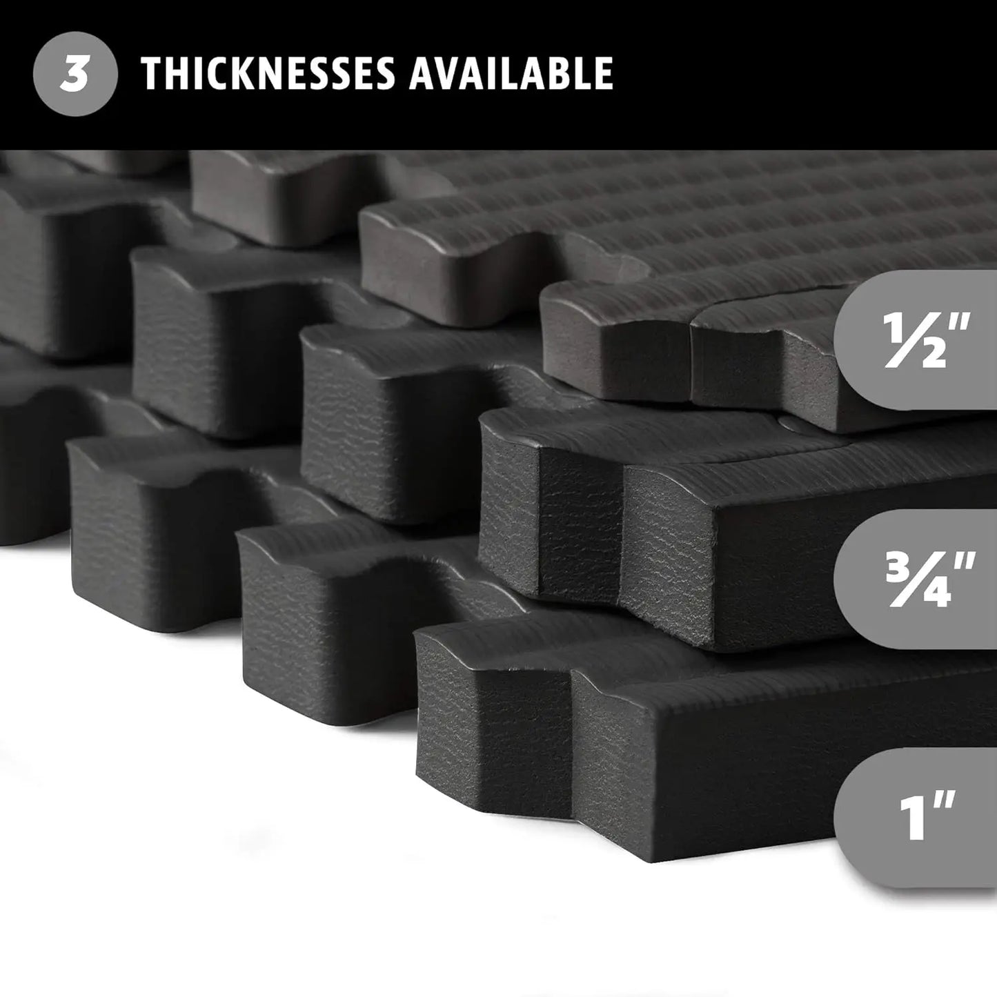 3/4 Inch Thick EVA Foam Interlocking Mats, Tatami Pattern for Home Gym, MMA, Exercise Floor Tiles