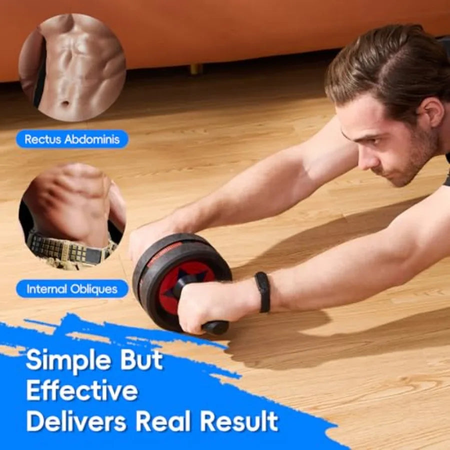 Ab Roller Wheel for Abs Workout - Abdominal Exercise Equipment with 2 Knee Pads for Home Gym, Core Strength Training, Fitness E