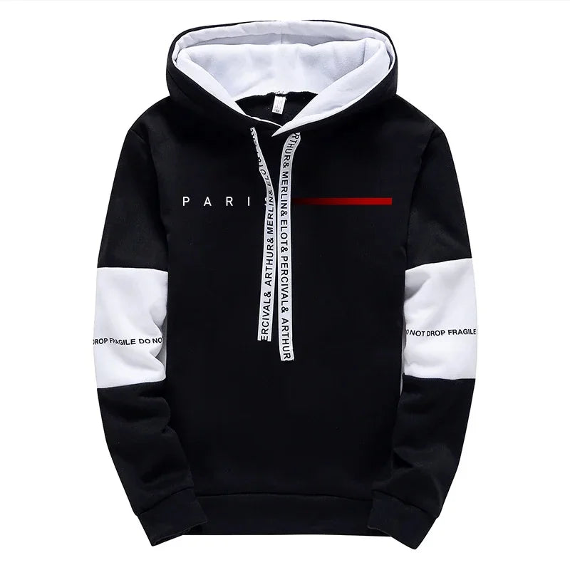 Autumn Winter Mens Tracksuit Print Casual Sweatshirts Sportswear Outdoors Sports Jogging Mens Clothing Single Piece Hoodie Pants