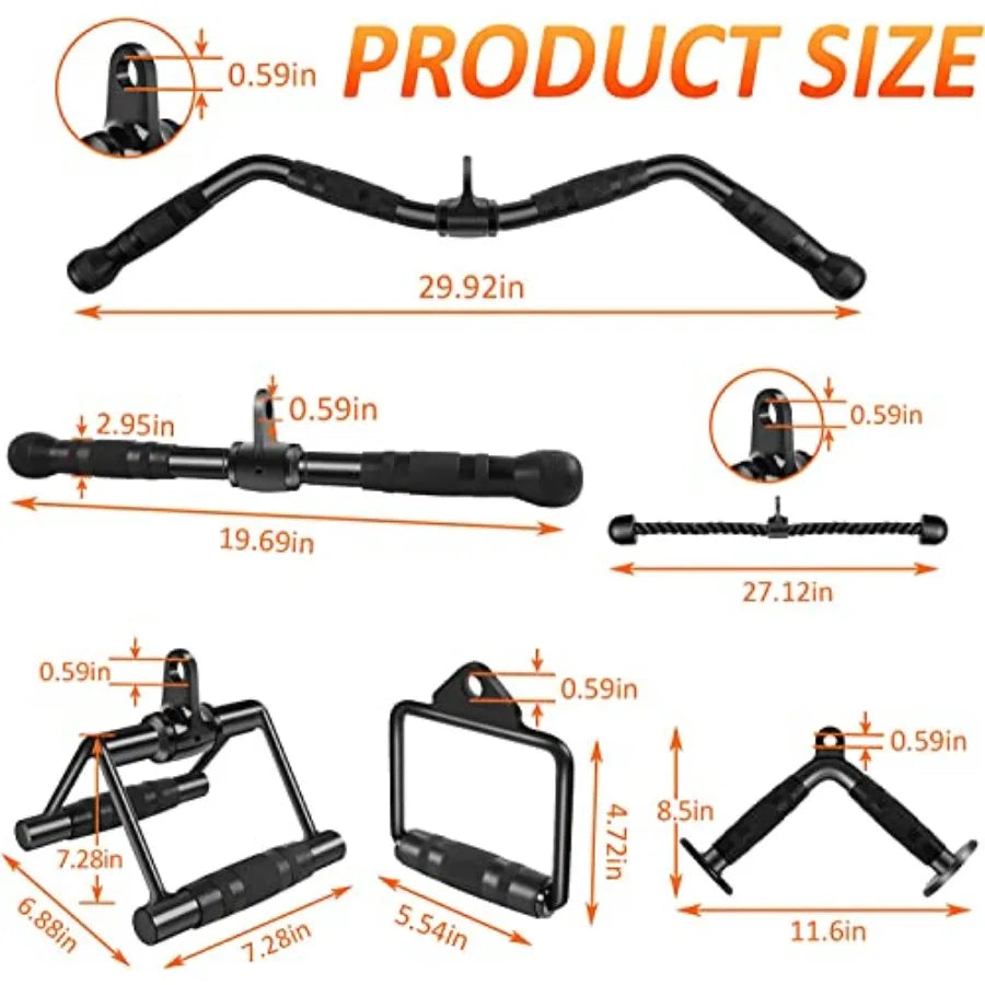 LAT Pulldown Bar Attachments, Cable hine Accories for Home Gym, Triceps Rope Pull Down Equipment Weight Fitn and Power Exercise