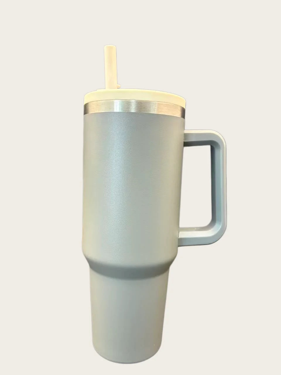 Double Wall Insulated Stainless Steel Tumbler With Handle And Straw